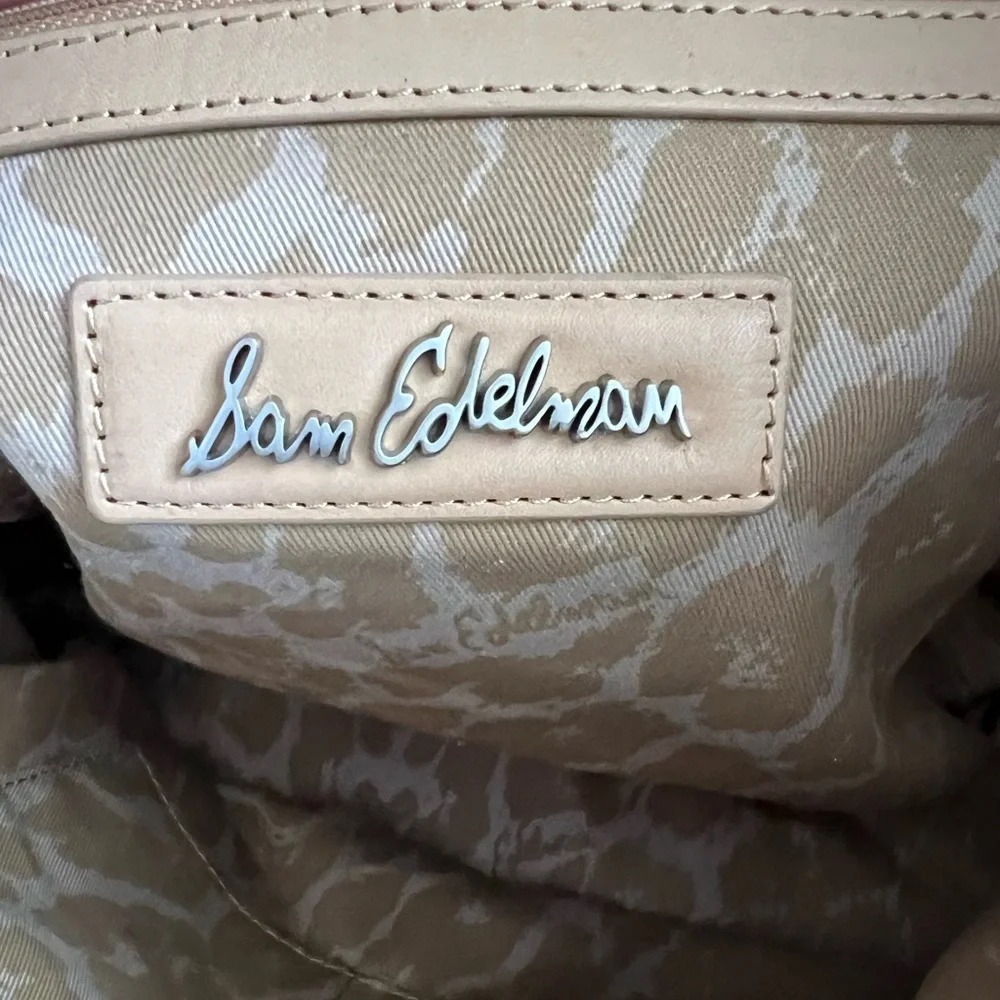 Sam Edelman Metallic Snake Print Tote Bag Silver Large Shoulder Bag - Picture 10 of 16